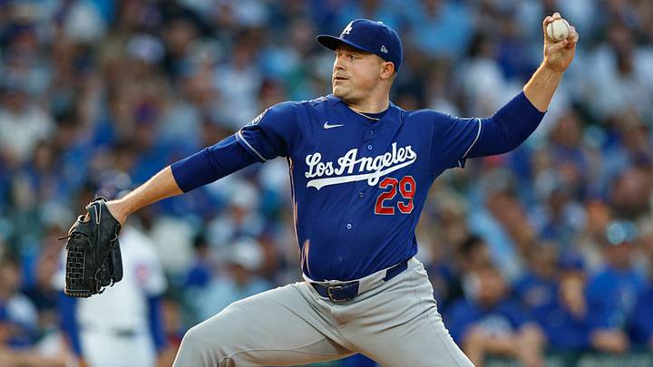 Aug 4, 2026; Chicago, Illinois, USA; Los Angeles Dodgers starting pitcher Tarik Skubal (29) delivers a pitch against the Chicago Cubs during the first inning at Wrigley Field. Mandatory Credit: Kamil Krzaczynski-Imagn Images Aug 4, 2026; Chicago, Illinois, USA; Los Angeles Dodgers starting pitcher Tarik Skubal (29) delivers a pitch against the Chicago Cubs during the first inning at Wrigley Field. Mandatory Credit: Kamil Krzaczynski-Imagn Images