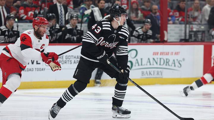 New Jersey Devils defenseman Luke Hughes (43): Thomas Salus-Imagn Images