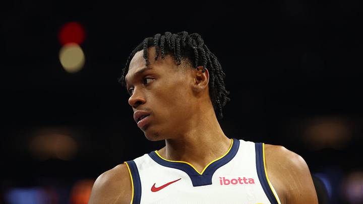 Nov 29, 2025; Phoenix, Arizona, USA; Denver Nuggets guard Peyton Watson (8) against the Phoenix Suns at the Mortgage Matchup Center. Mandatory Credit: Mark J. Rebilas-Imagn Images Nov 29, 2025; Phoenix, Arizona, USA; Denver Nuggets guard Peyton Watson (8) against the Phoenix Suns at the Mortgage Matchup Center. Mandatory Credit: Mark J. Rebilas-Imagn Images