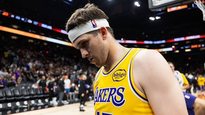 Feb 26, 2026; Phoenix, Arizona, USA; Los Angeles Lakers guard Austin Reaves (15) reacts against the Phoenix Suns at Mortgage Matchup Center. Mandatory Credit: Mark J. Rebilas-Imagn Images Feb 26, 2026; Phoenix, Arizona, USA; Los Angeles Lakers guard Austin Reaves (15) reacts against the Phoenix Suns at Mortgage Matchup Center. Mandatory Credit: Mark J. Rebilas-Imagn Images