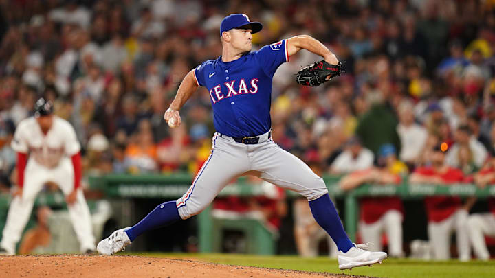 Aug 12, 2024; Boston, Massachusetts, USA; Texas Rangers relief pitcher David Robertson (37) throws a pitch against the Boston Red Sox in the seventh inning at Fenway Park. Mandatory Credit: David Butler II-Imagn Images Aug 12, 2024; Boston, Massachusetts, USA; Texas Rangers relief pitcher David Robertson (37) throws a pitch against the Boston Red Sox in the seventh inning at Fenway Park. Mandatory Credit: David Butler II-Imagn Images