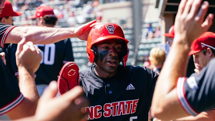 Third baseman Sherman Johnson celebrates a home run in NC State's 9-5 loss to Stanford on May 10, 2026. Third baseman Sherman Johnson celebrates a home run in NC State's 9-5 loss to Stanford on May 10, 2026.