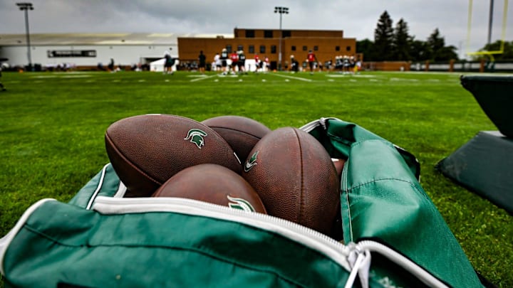 Scenes from Michigan State's first day of football practice at the Skandalaris Football Center, Tuesday, July 29, 2025.
