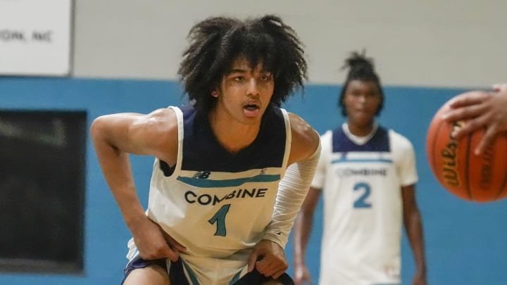 Dec 7, 2022; Lincolnton, NC, USA; Forward Trentyn Flowers goes back on defense at Combine Academy. Mandatory Credit: Jim Dedmon-USA TODAY Sports