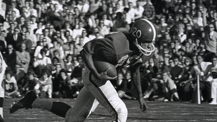 Unknown date; E. Lansing, MI, USA; FILE PHOTO; Michigan State Spartans running back Sherman Lewis (20)runs against the Michigan Wolverines. Mandatory Credit: Malcolm Emmons-Imagn Images