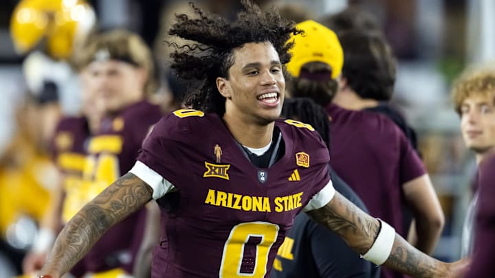Arizona State Sun Devils wide receiver Jordyn Tyson against the Arizona Wildcats during the 99th Territorial Cup. Arizona State Sun Devils wide receiver Jordyn Tyson against the Arizona Wildcats during the 99th Territorial Cup.