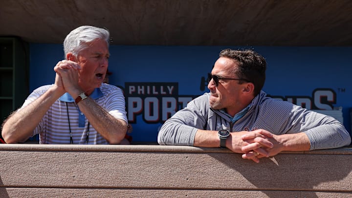 Philadelphia Phillies president of baseball operations Dave Dombrowski and general manager Sam Fuld.