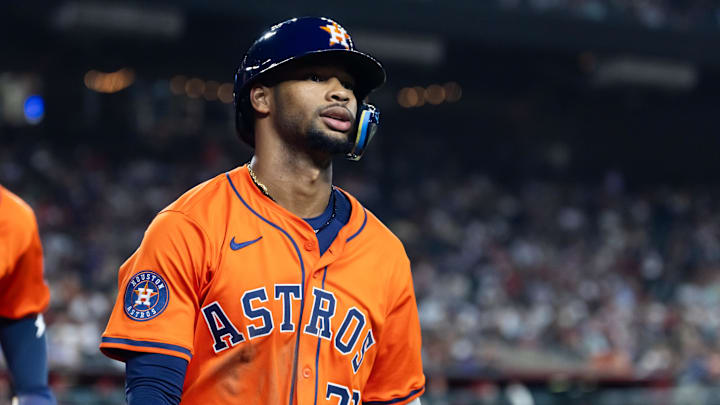 Houston Astros Brice Matthews walking during a game