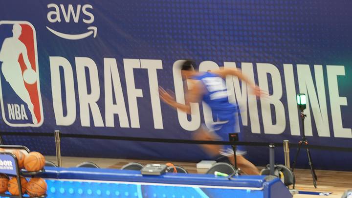 May 11, 2026; Chicago, IL, USA; Joshua Jefferson participates in the 2026 NBA Draft Combine at Wintrust Arena. May 11, 2026; Chicago, IL, USA; Joshua Jefferson participates in the 2026 NBA Draft Combine at Wintrust Arena.