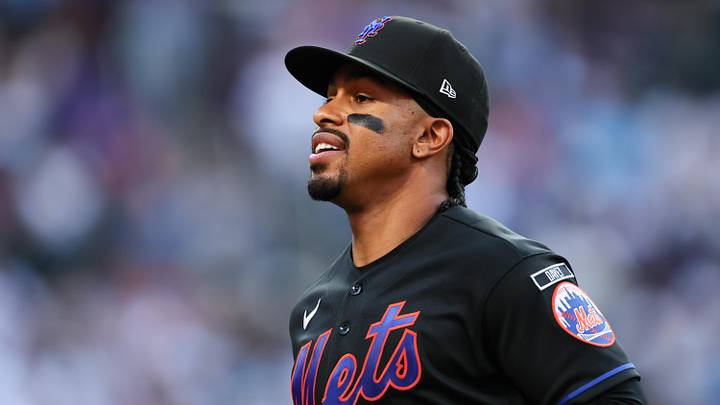 Jun 24, 2026; New York City, New York, USA;  New York Mets shortstop Francisco Lindor (12) runs off the field during the first inning against the Chicago Cubs at Citi Field. 