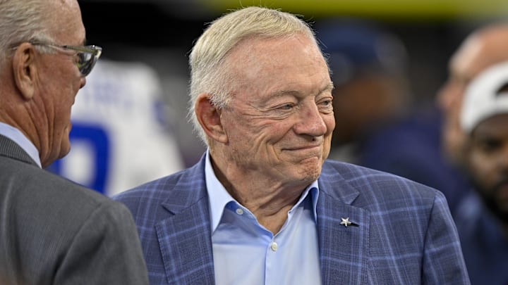 Dallas Cowboys owner Jerry Jones looks on before the game against the Baltimore Ravens at AT&T Stadium. Dallas Cowboys owner Jerry Jones looks on before the game against the Baltimore Ravens at AT&T Stadium.