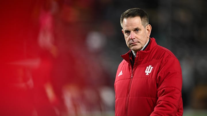 Nov 28, 2025; West Lafayette, Indiana, USA; Indiana Hoosiers head coach Curt Cignetti looks on before the game against the Purdue Boilermakers at Ross-Ade Stadium. Mandatory Credit: Marc Lebryk-Imagn Images Nov 28, 2025; West Lafayette, Indiana, USA; Indiana Hoosiers head coach Curt Cignetti looks on before the game against the Purdue Boilermakers at Ross-Ade Stadium. Mandatory Credit: Marc Lebryk-Imagn Images