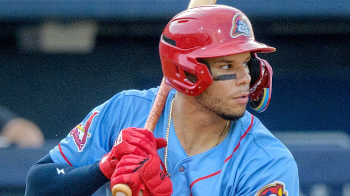 Peoria Chiefs' Joshua Baez bats against the Michigan Whitecaps on Wednesday, May 15, 2024 at Dozer Park in Peoria.