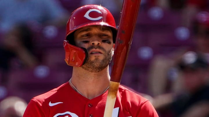 Cincinnati Reds right fielder Tyler Naquin (12) steps into the batter s box during the eighth inning of a baseball game against the Tampa Bay Rays, Sunday, July 10, 2022, at Great American Ball Park in Cincinnati. The Cincinnati Reds won, 10-5.
Tampa Bay Rays At Cincinnati Reds July 10 0053 Cincinnati Reds right fielder Tyler Naquin (12) steps into the batter s box during the eighth inning of a baseball game against the Tampa Bay Rays, Sunday, July 10, 2022, at Great American Ball Park in Cincinnati. The Cincinnati Reds won, 10-5.
Tampa Bay Rays At Cincinnati Reds July 10 0053