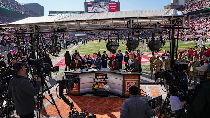 Nov 26, 2022; Columbus, Ohio, USA; ESPN broadcasts College GameDay inside Ohio Stadium prior to the