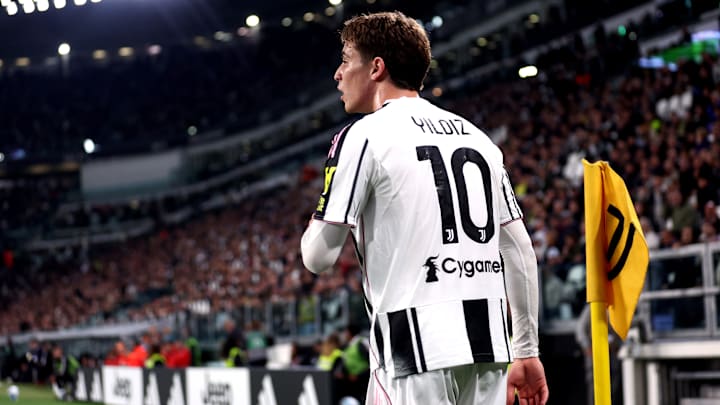 Kenan Yildiz of Juventus Fc looks on during the Serie A...