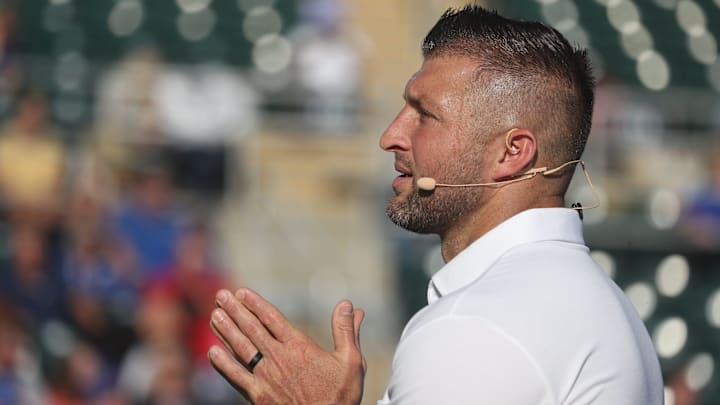 Scenes from the Southwest Florida Community Prayer Breakfast at Lee Health Sports Complex in Hammond Stadium on Thursday, May 2, 2024. Keynote speakers were Tim Tebow and his wife Demi-Leigh.