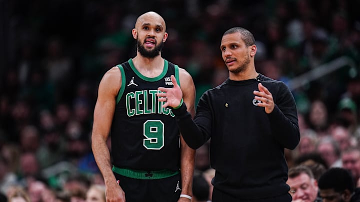 Derrick White spoke about Boston Celtics coach Joe Mazzulla on his podcast. Derrick White spoke about Boston Celtics coach Joe Mazzulla on his podcast.