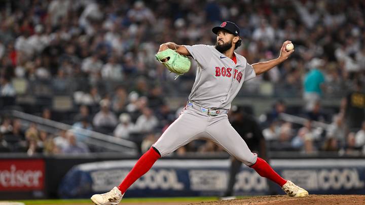 Aug 29, 2026; Bronx, New York, USA; Boston Red Sox relief pitcher Raymond Burgos (79) pitches against the New York Yankees during the sixth inning at Yankee Stadium. Mandatory Credit: John Jones-Imagn Images Aug 29, 2026; Bronx, New York, USA; Boston Red Sox relief pitcher Raymond Burgos (79) pitches against the New York Yankees during the sixth inning at Yankee Stadium. Mandatory Credit: John Jones-Imagn Images