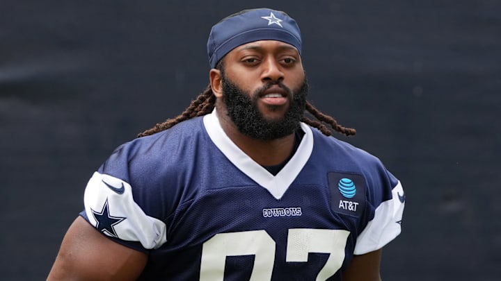 Dallas Cowboys defensive tackle Osa Odighizuwa during training camp at the River Ridge Fields in Oxnard. 