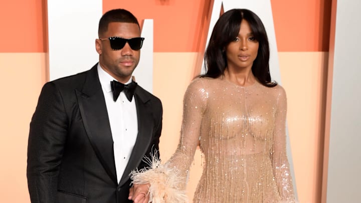 NFL quarterback Russell Wilson and Ciara attend the 2025 Vanity Fair Oscar Party following the 97th Academy Awards.