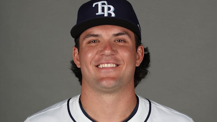 Tampa Bay Rays infielder Bob Seymour (90) poses for a photo during media day on Feb. 17, 2025, in Port Charlotte, Fla. Tampa Bay Rays infielder Bob Seymour (90) poses for a photo during media day on Feb. 17, 2025, in Port Charlotte, Fla.
