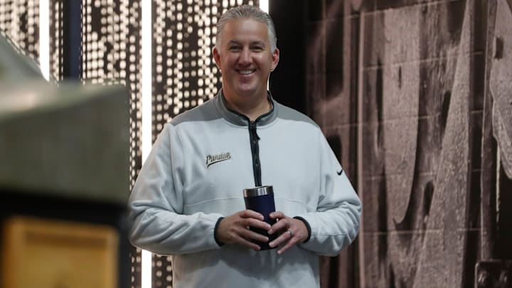 Purdue men’s basketball head coach Matt Painter smiles Purdue men’s basketball head coach Matt Painter smiles