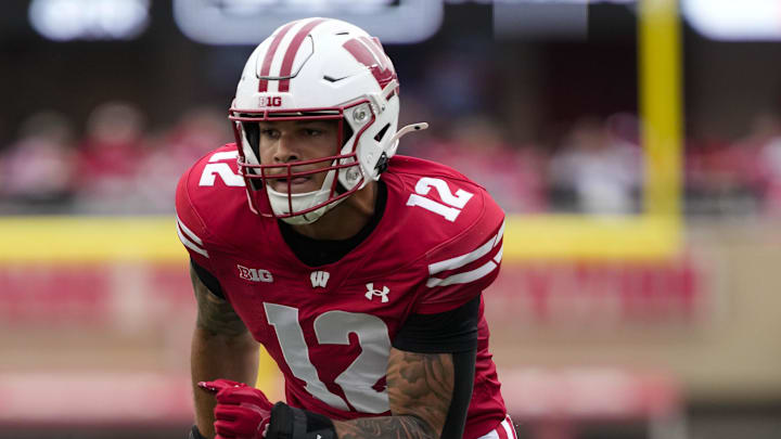 Wisconsin Badgers linebacker Nicolas Clayton (12) during the game against the Maryland Terrapins at Camp Randall Stadium. Wisconsin Badgers linebacker Nicolas Clayton (12) during the game against the Maryland Terrapins at Camp Randall Stadium.