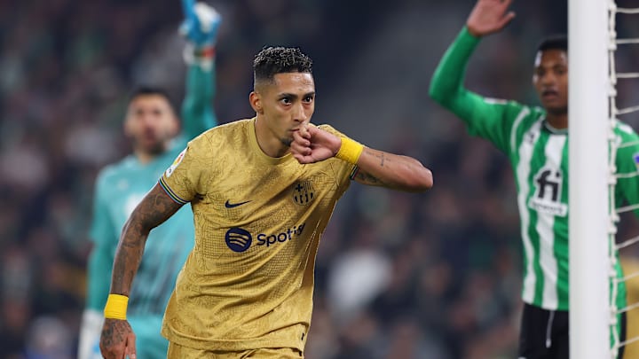 Raphinha anotou o gol que abriu o placar contra o Real Betis