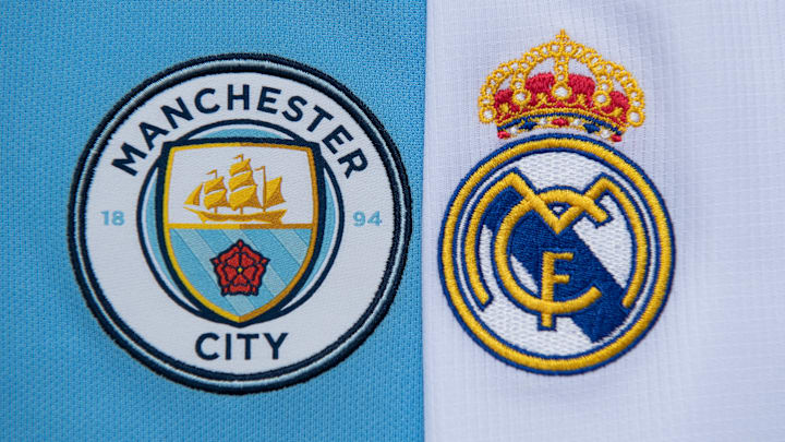 The Real Madrid and Manchester City Club Badges