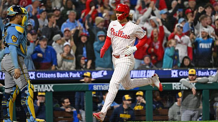Alec Bohm and the Phillies are home favorites against the Brewers. Alec Bohm and the Phillies are home favorites against the Brewers.