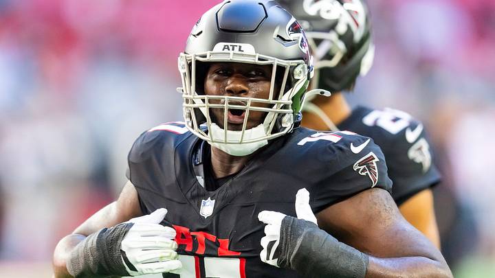 Dec 21, 2025; Glendale, Arizona, USA; Atlanta Falcons linebacker Jalon Walker (11) against the Arizona Cardinals at State Farm Stadium. Mandatory Credit: Mark J. Rebilas-Imagn Images Dec 21, 2025; Glendale, Arizona, USA; Atlanta Falcons linebacker Jalon Walker (11) against the Arizona Cardinals at State Farm Stadium. Mandatory Credit: Mark J. Rebilas-Imagn Images