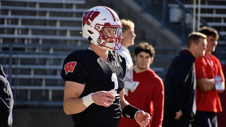 Wisconsin quarterback Colton Joseph. 