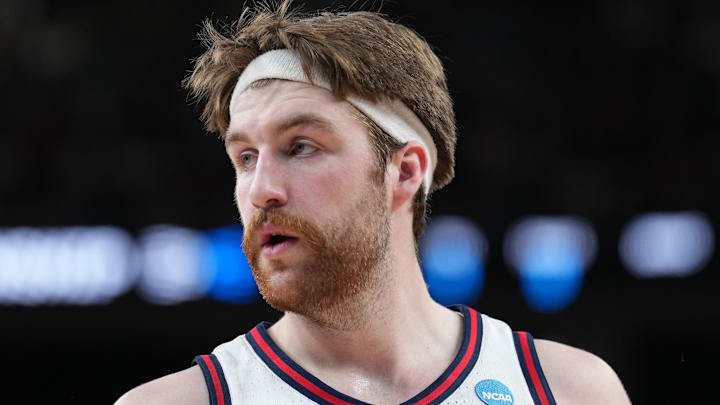 Mar 25, 2023; Las Vegas, NV, USA; Gonzaga Bulldogs forward Drew Timme (2) during the first half against the Connecticut Huskies for the NCAA tournament West Regional final at T-Mobile Arena. Mandatory Credit: Joe Camporeale-Imagn Images Mar 25, 2023; Las Vegas, NV, USA; Gonzaga Bulldogs forward Drew Timme (2) during the first half against the Connecticut Huskies for the NCAA tournament West Regional final at T-Mobile Arena. Mandatory Credit: Joe Camporeale-Imagn Images
