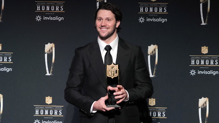 Feb 6, 2025; New Orleans, LA, USA; Buffalo Bills quarterback Josh Allen.