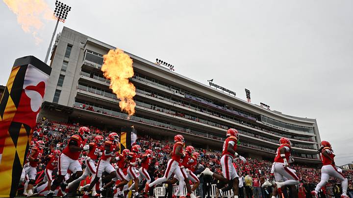 Sep 26, 2026; College Park, Maryland, USA; The Maryland Terrapins take the field before their game against the UCLA Bruins at SECU Stadium. Mandatory Credit: Jamie Sabau-Imagn Images Sep 26, 2026; College Park, Maryland, USA; The Maryland Terrapins take the field before their game against the UCLA Bruins at SECU Stadium. Mandatory Credit: Jamie Sabau-Imagn Images