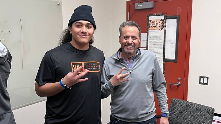 Joseph Peko and Jedd Fisch during recruiting in 2025. 