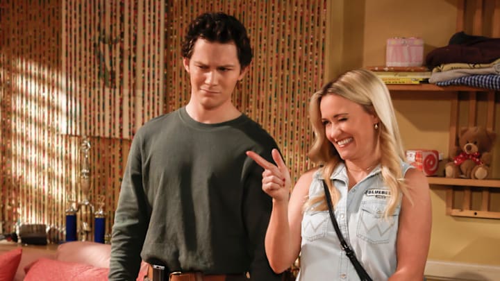 Georgie & Mandy's First Marriage on CBS - Pictured (L-R): Montana Jordan as Georgie and Emily Osment as Mandy  