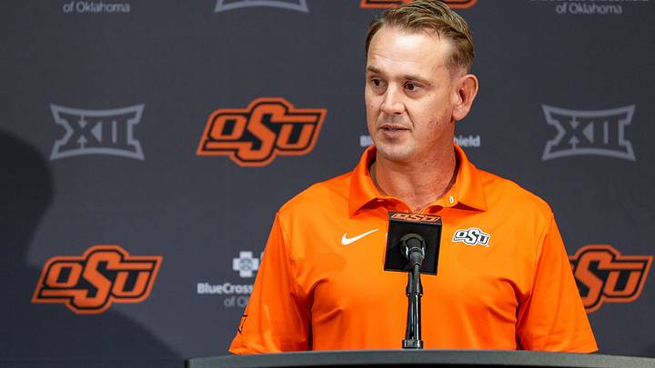 Oklahoma State head coach Eric Morris. Oklahoma State head coach Eric Morris.