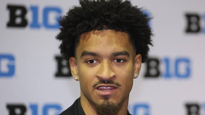 Oct 9, 2025; Rosemont, IL, USA; USC’s Rodney Rice, Jr. speaks during Big Ten Men’s Basketball Media Days at the Donald E. Stephens Convention Center. Mandatory Credit: Talia Sprague-Imagn Images Oct 9, 2025; Rosemont, IL, USA; USC’s Rodney Rice, Jr. speaks during Big Ten Men’s Basketball Media Days at the Donald E. Stephens Convention Center. Mandatory Credit: Talia Sprague-Imagn Images