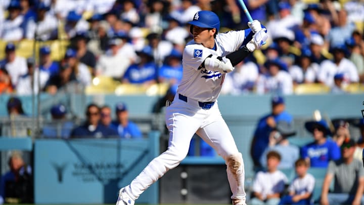 Jun 15, 2025; Los Angeles, California, USA; Los Angeles Dodgers designated hitter Shohei Ohtani (17) at bat during the second inning against the San Francisco Giants at Dodger Stadium. Mandatory Credit: Gary A. Vasquez-Imagn Images Jun 15, 2025; Los Angeles, California, USA; Los Angeles Dodgers designated hitter Shohei Ohtani (17) at bat during the second inning against the San Francisco Giants at Dodger Stadium. Mandatory Credit: Gary A. Vasquez-Imagn Images
