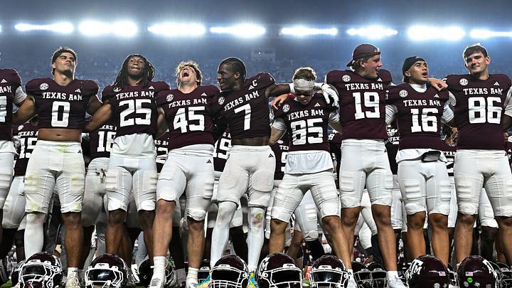 Texas A&M Aggies celebrate the win over Missouri State Bears at Kyle Field. Mandatory Credit: Texas A&M Aggies celebrate the win over Missouri State Bears at Kyle Field. Mandatory Credit: