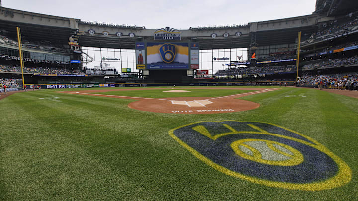 Jun 18, 2023; Milwaukee, Wisconsin, USA;  General view of the field prior to the game between the Pittsburgh Pirates and Milwaukee Brewers at American Family Field. Mandatory Credit: Jeff Hanisch-Imagn Images