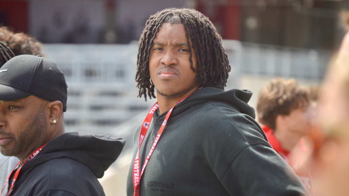Four-star edge rusher recruit McHale Blade visited Wisconsin Badgers spring football practice in April Four-star edge rusher recruit McHale Blade visited Wisconsin Badgers spring football practice in April