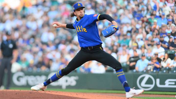 Aug 7, 2026; Seattle, Washington, USA; Seattle Mariners starting pitcher Logan Gilbert (36) pitches to the Tampa Bay Rays during the first inning at T-Mobile Park. Mandatory Credit: Steven Bisig-Imagn Images Aug 7, 2026; Seattle, Washington, USA; Seattle Mariners starting pitcher Logan Gilbert (36) pitches to the Tampa Bay Rays during the first inning at T-Mobile Park. Mandatory Credit: Steven Bisig-Imagn Images