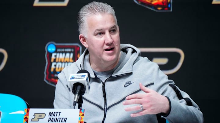 Purdue Boilermakers head coach Matt Painter speaks at a press conference Purdue Boilermakers head coach Matt Painter speaks at a press conference