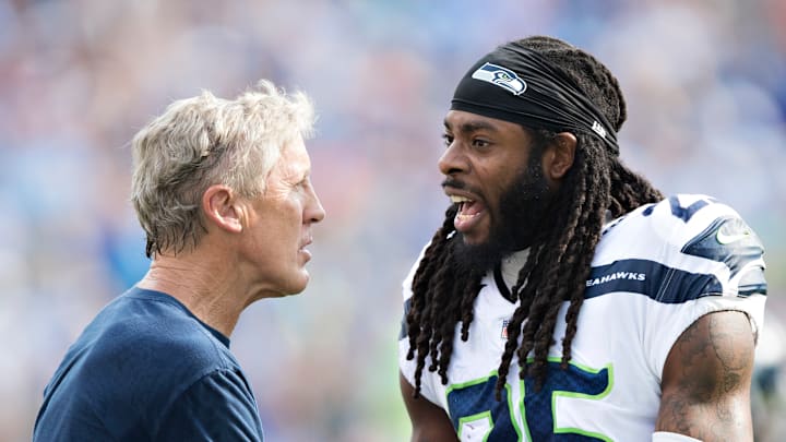 Richard Sherman and Pete Carroll with the Seattle Seahawks