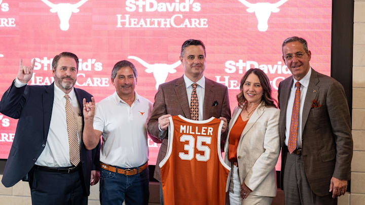 The University of Texas announces Sean Miller as their new men's basketball coach Tuesday, March 25, 2025.
