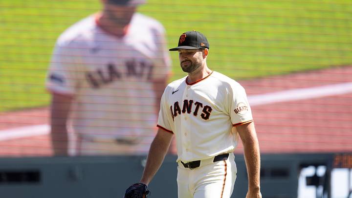 Sep 27, 2026; San Francisco, California, USA;  San Francisco Giants pitcher Sam Hentges (31) walks off the field during the third inning against the Los Angeles Dodgers at Oracle Park.  Mandatory Credit: D. Ross Cameron-Imagn Images