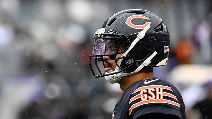 Chicago Bears QB Caleb Williams looks on during warmups before a game. Mandatory Credit: Matt Marton-Imagn Images Chicago Bears QB Caleb Williams looks on during warmups before a game. Mandatory Credit: Matt Marton-Imagn Images